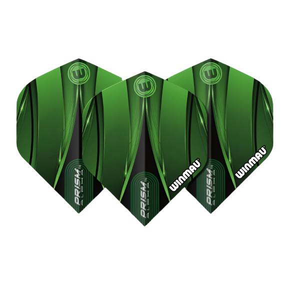 Winmau Prism Alpha Flights Green Black x 10
