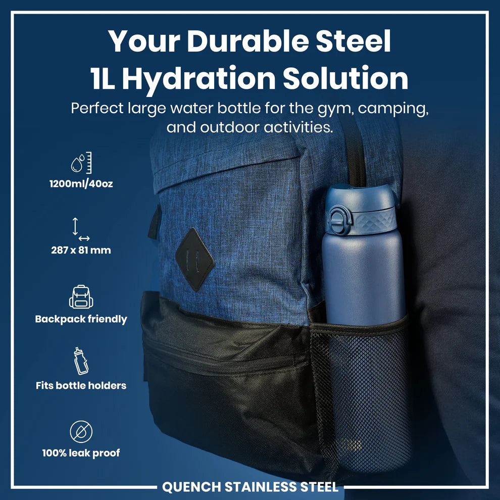 Ion8 Quench Stainless Steel Water Bottle Ash Navy
