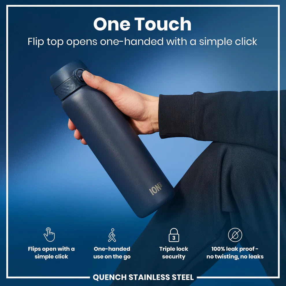 Ion8 Quench Stainless Steel Water Bottle Ash Navy
