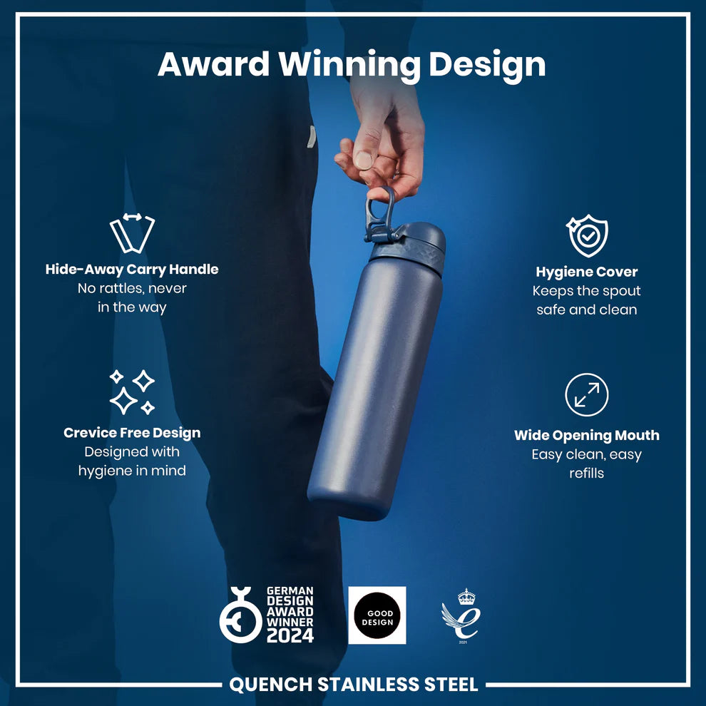 Ion8 Quench Stainless Steel Water Bottle Ash Navy