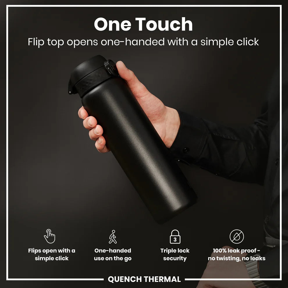 Ion8 Quench Stainless Steel Water Bottle Black