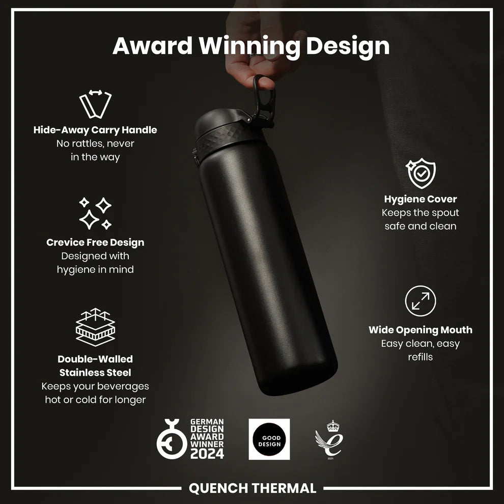 Ion8 Quench Stainless Steel Water Bottle Black