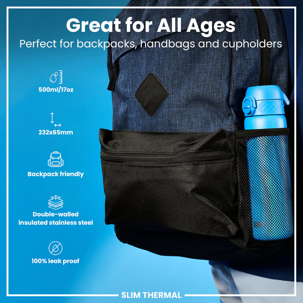 Ion8 Slim Vacuum Insulated Water Bottle Blue