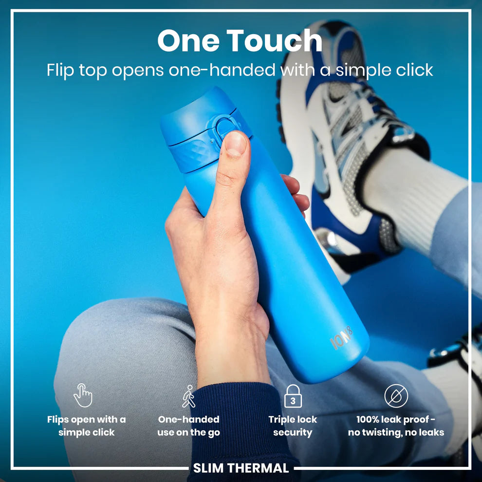 Ion8 Slim Vacuum Insulated Water Bottle Blue