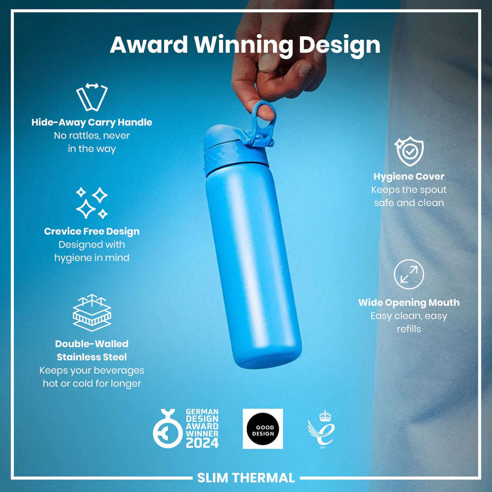 Ion8 Slim Vacuum Insulated Water Bottle Blue