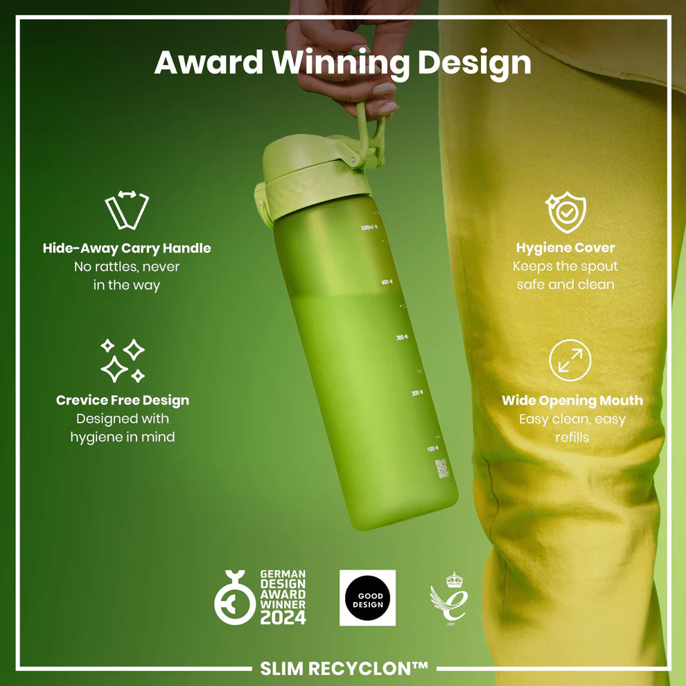 Ion8 Slim Water Bottle Green