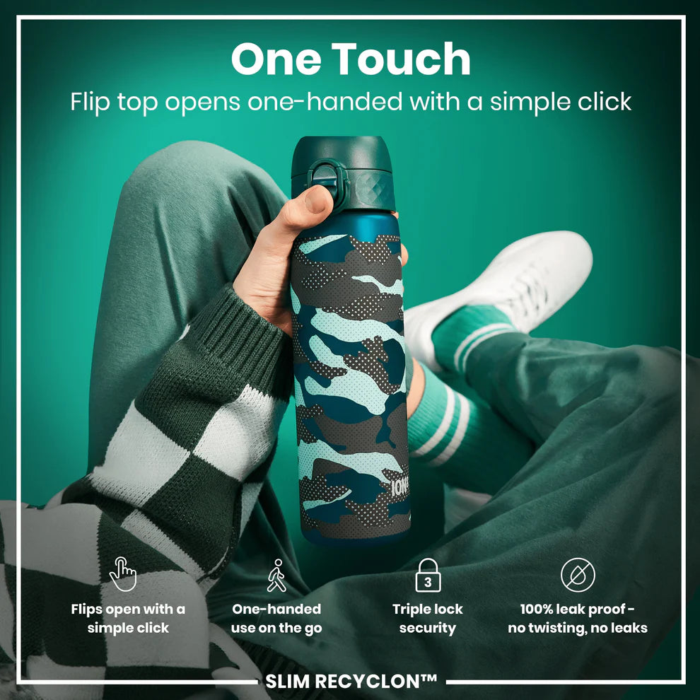 Ion8 Slim Water Bottle Camo Green