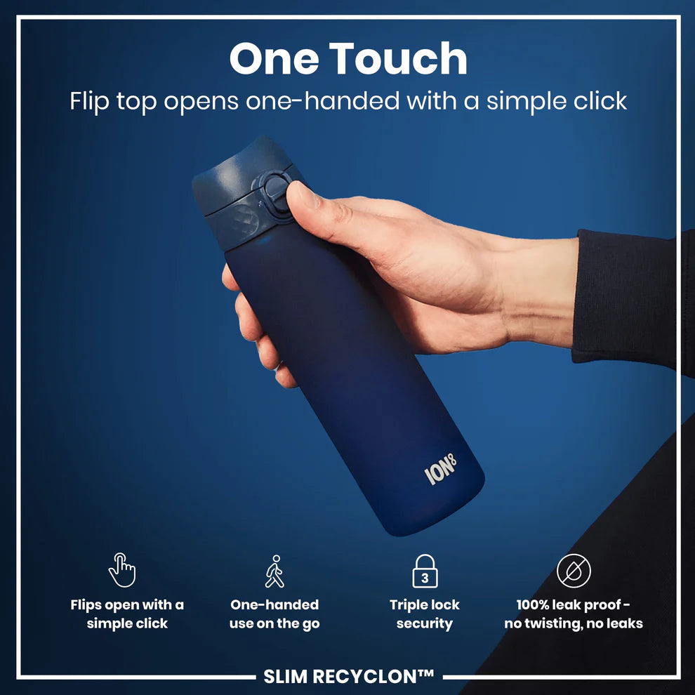 Ion8 Slim Water Bottle Navy
