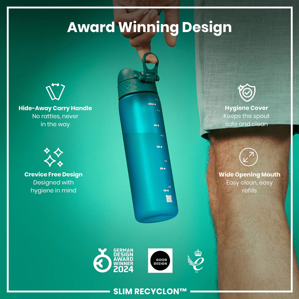 Ion8 Slim Water Bottle Aqua