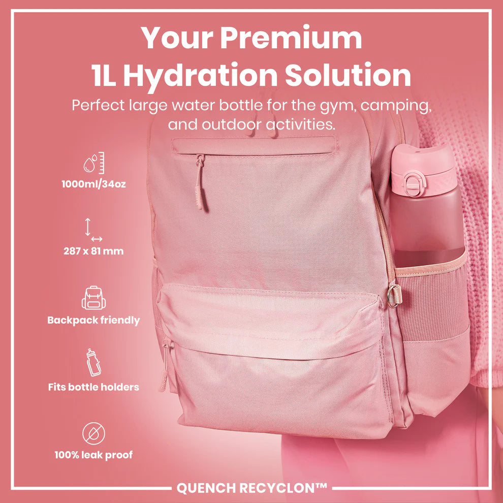Ion8 Quench Water Bottle Rose Quartz