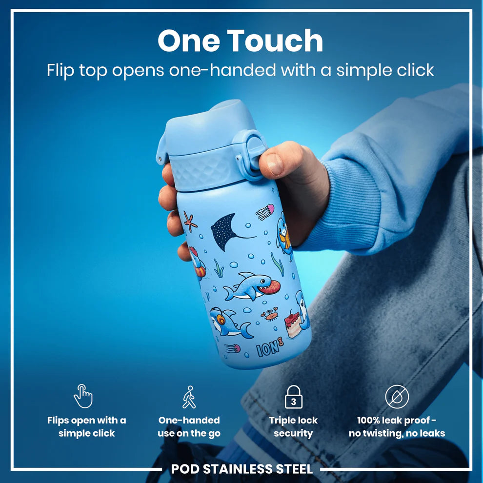 Ion8 Pod Stainless Steel Water Bottle Shark