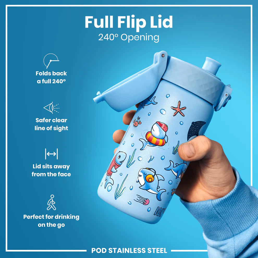 Ion8 Pod Stainless Steel Water Bottle Shark