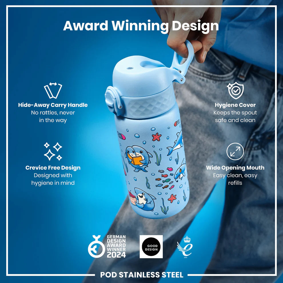 Ion8 Pod Stainless Steel Water Bottle Shark