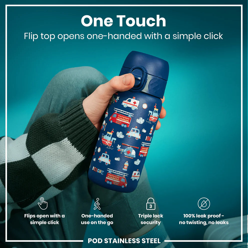 Ion8 Pod Stainless Steel Water Bottle Rescue Vechiles