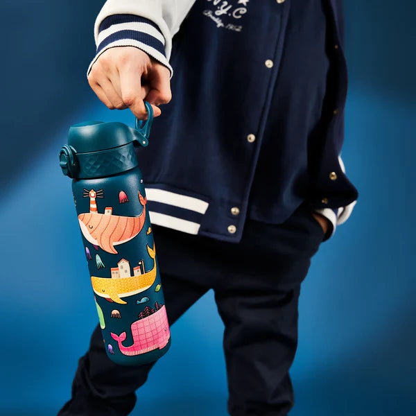 Ion8 Slim Stainless Steel Water Bottle Whales