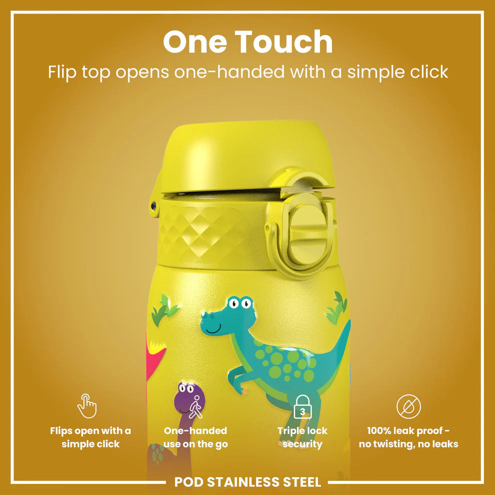 Ion8 Pod Stainless Steel Water Bottle Dinosaurs