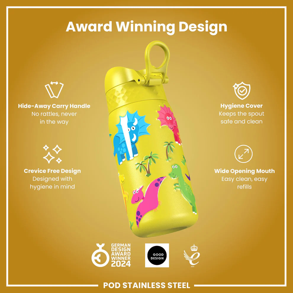 Ion8 Pod Stainless Steel Water Bottle Dinosaurs
