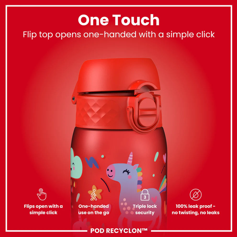 Ion8 Pod Water Bottle Unicorns Red