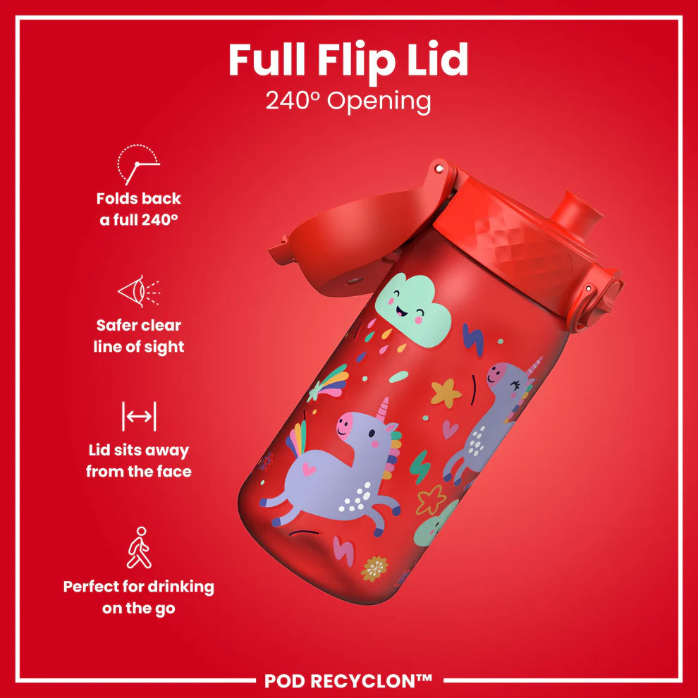 Ion8 Pod Water Bottle Unicorns Red