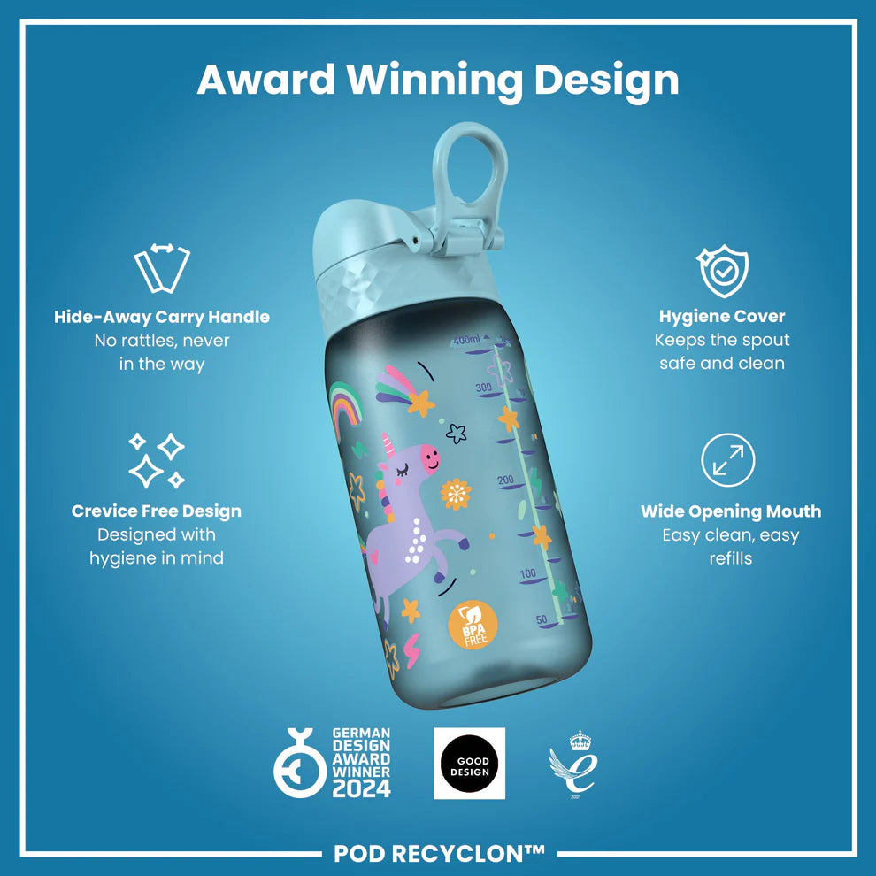 Ion8 Pod Water Bottle Unicorns Blue