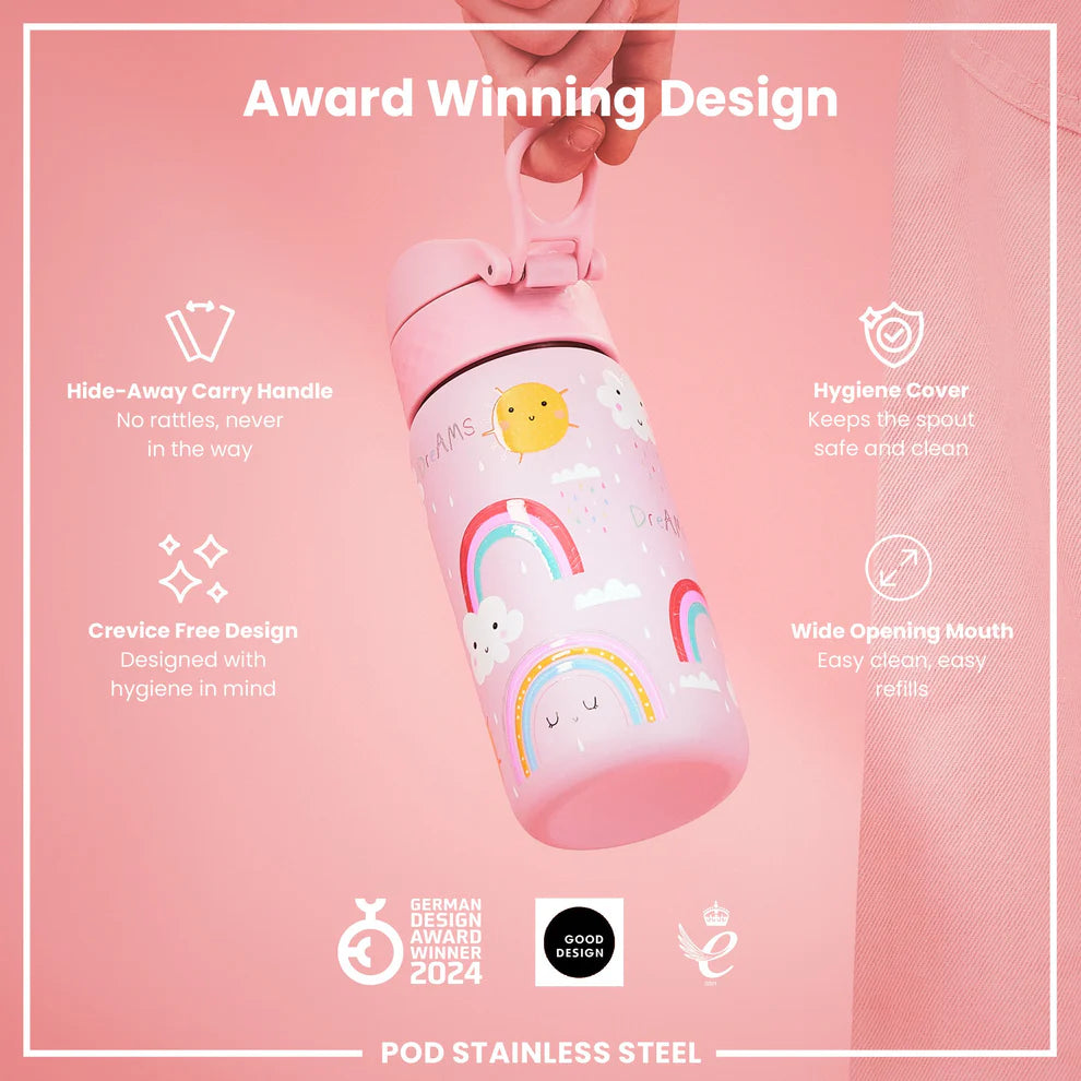 Ion8 Pod Stainless Steel Water Bottle Rainbows