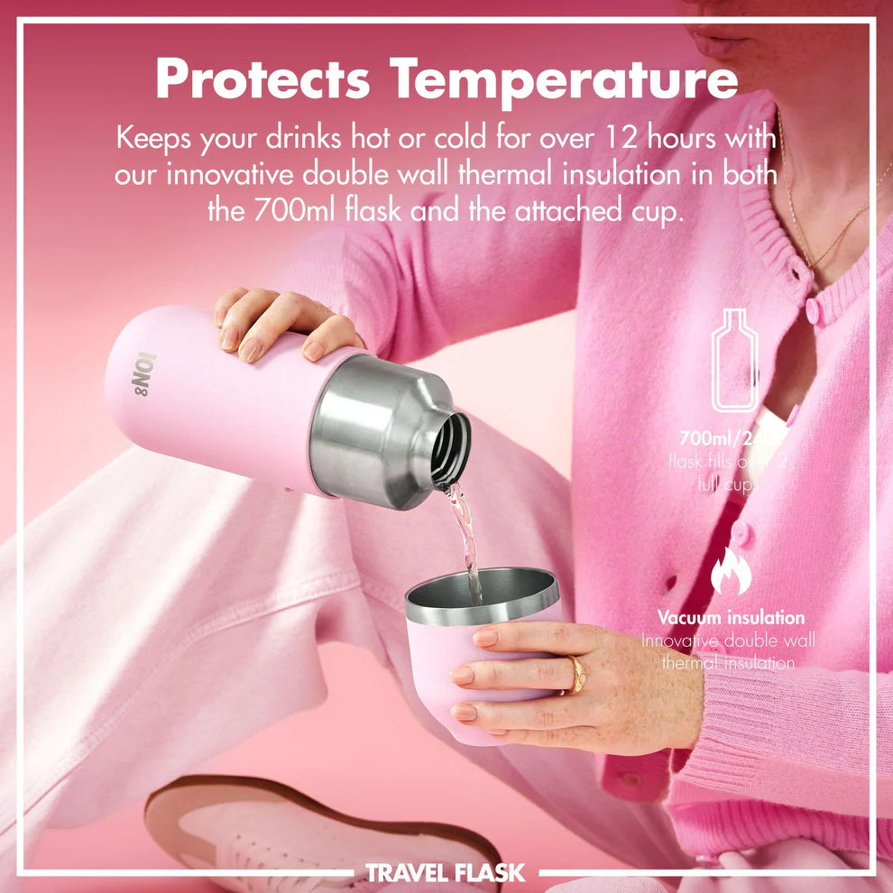 Ion8 Luma Vacuum Insulated Flask & Mug Rose Quartz
