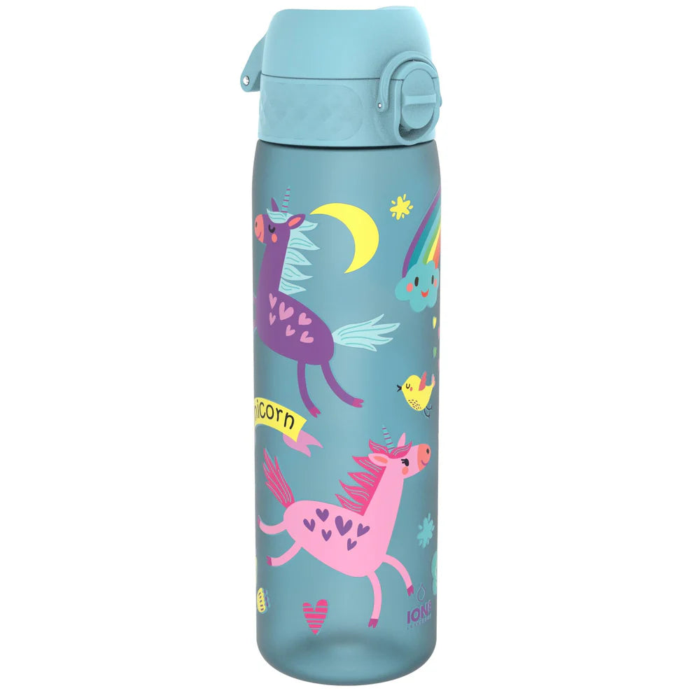 Ion8 Slim Water Bottle Unicorns Blue