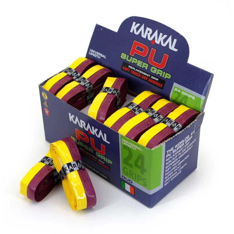 Karakal PU Super Grip Duo Maroon Yellow x 24