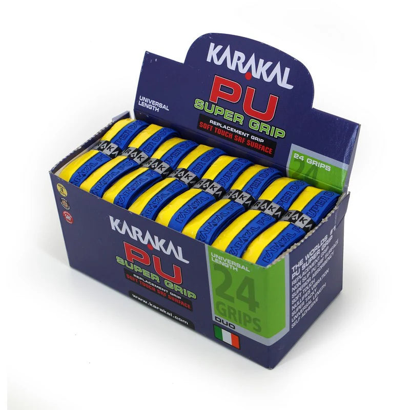 Karakal PU Super Grip Duo Blue Yellow x 24