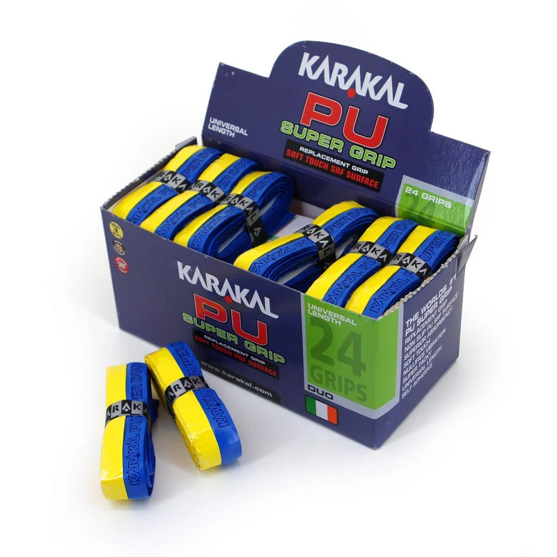 Karakal PU Super Grip Duo Blue Yellow x 24