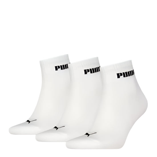 Puma Quarter Sock 3pk White New x6
