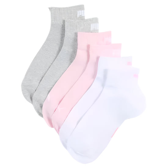 Puma Quarter Sock 3pk Prism Pink New x6