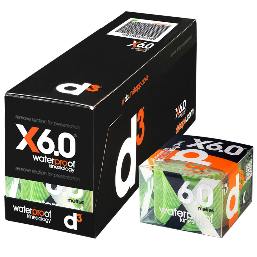 D3 X6.0 Waterproof Kinesiology Tape Lime 6 Meter
