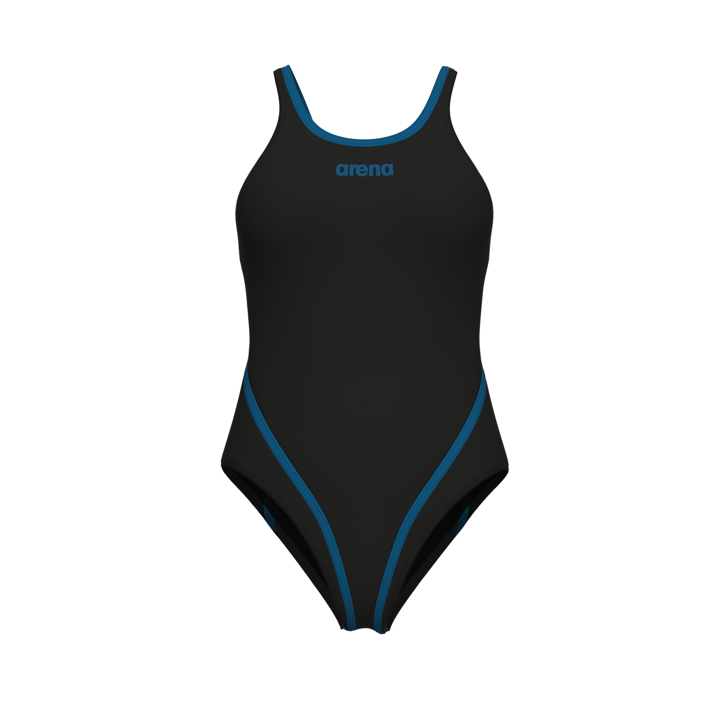 Arena Womens Solid Swimsuit Tech Back - Black Blue Cosmo