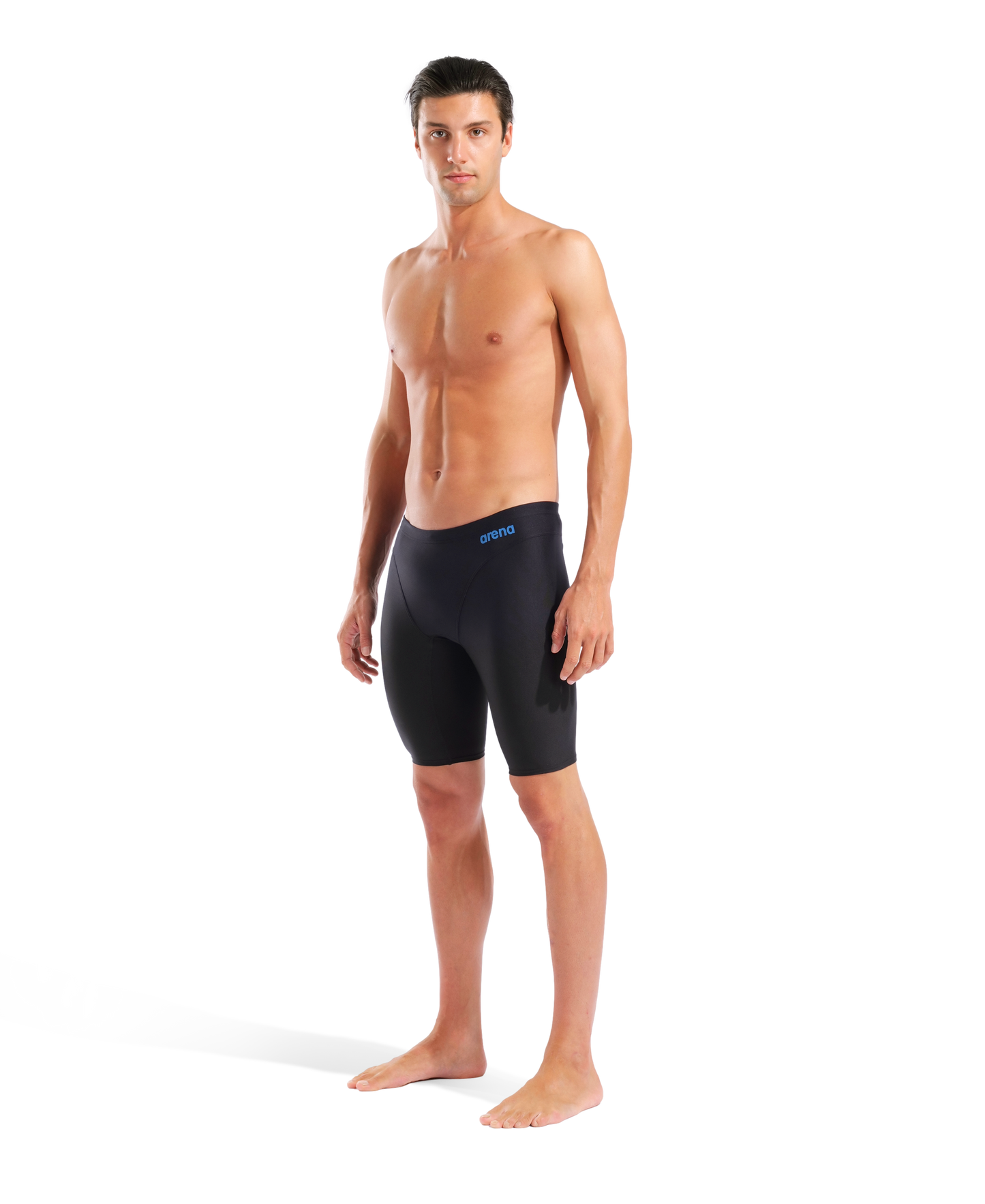 Arena Mens Solid Swim Jammer Black Blue Cosmo