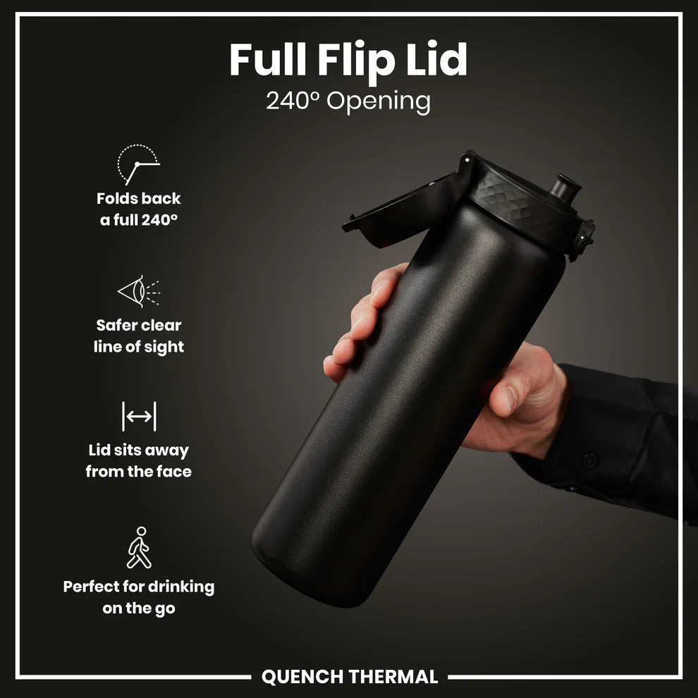 Ion8 Quench Stainless Steel Water Bottle Black