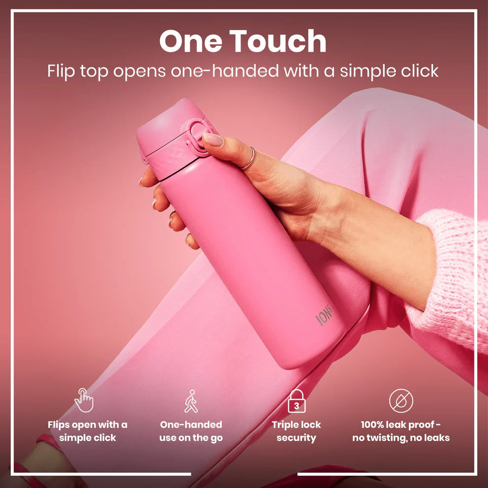 Ion8 Slim Vacuum Insulated Water Bottle Rose Bloom