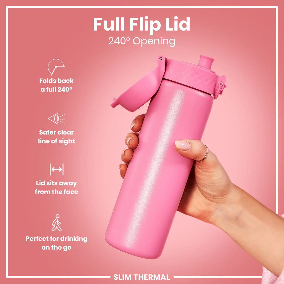 Ion8 Slim Vacuum Insulated Water Bottle Rose Bloom