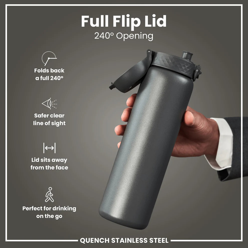 Ion8 Quench Stainless Steel Water Bottle Grey