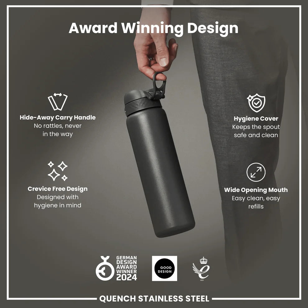 Ion8 Quench Stainless Steel Water Bottle Grey