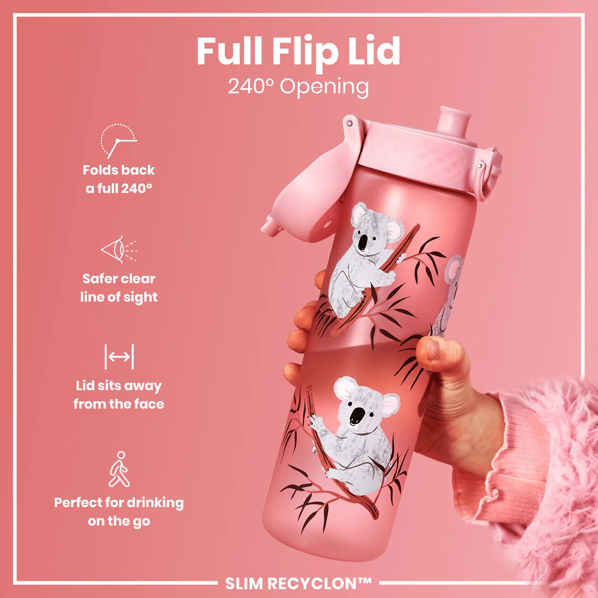 Ion8 Slim Water Bottle Koala