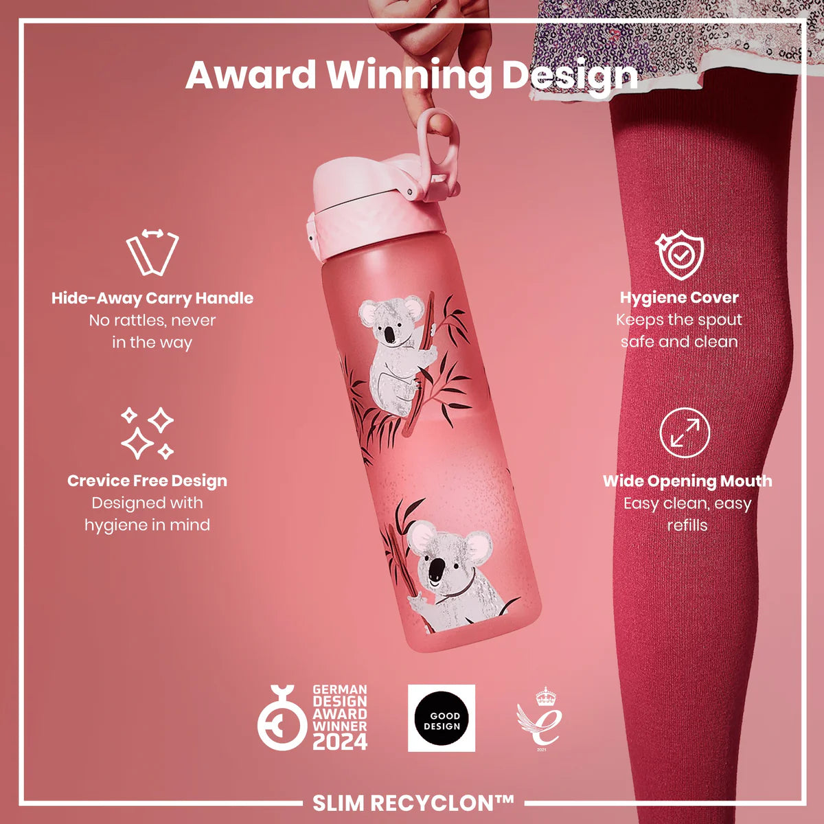 Ion8 Slim Water Bottle Koala