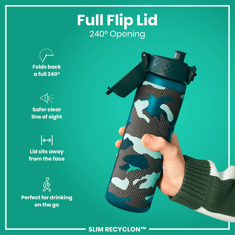 Ion8 Slim Water Bottle Camo Green
