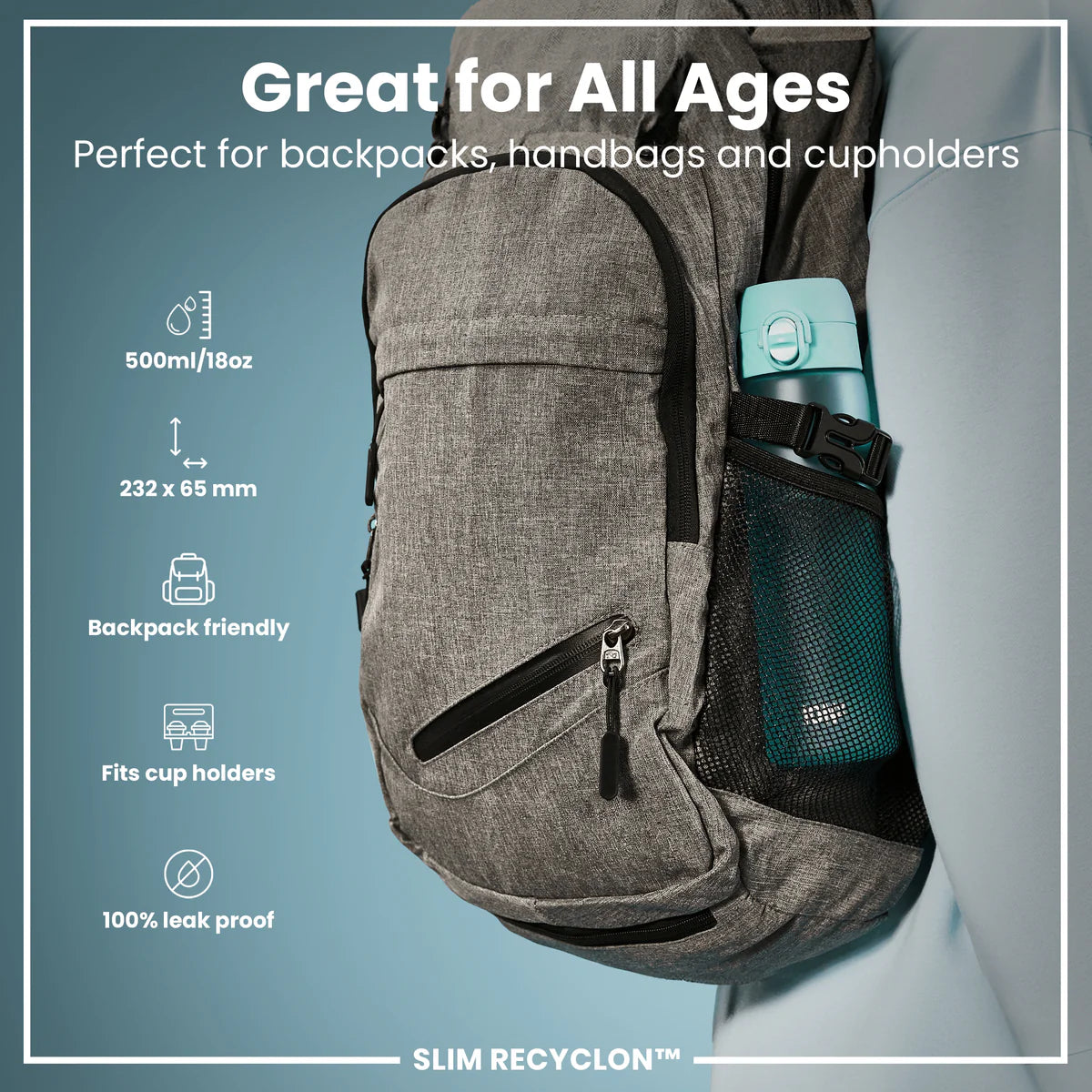 Ion8 Slim Water Bottle Sonic Blue