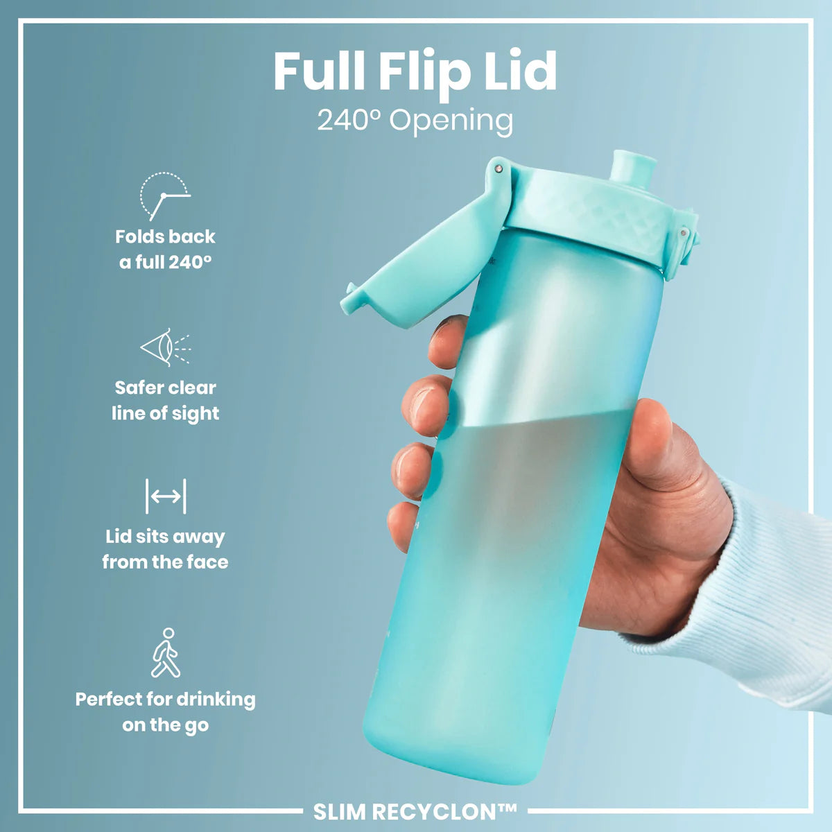 Ion8 Slim Water Bottle Sonic Blue