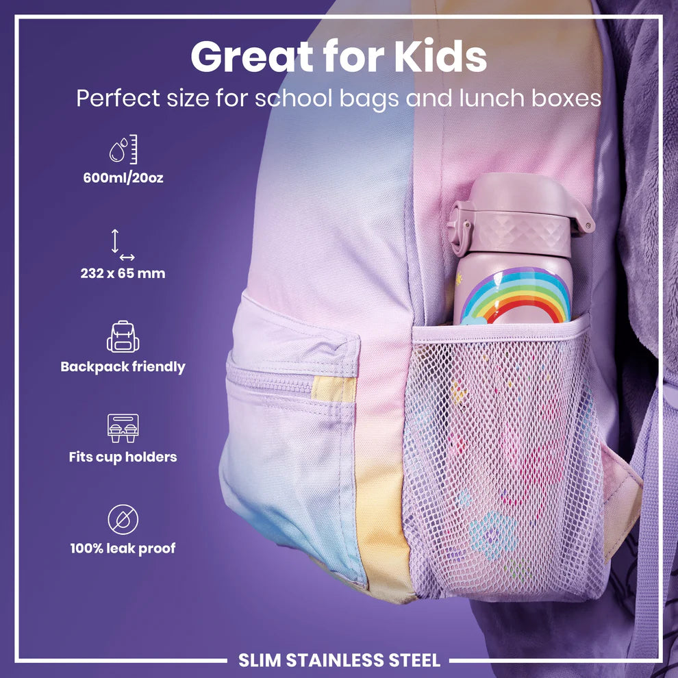 Ion8 Slim Stainless Steel Water Bottle Unicorns