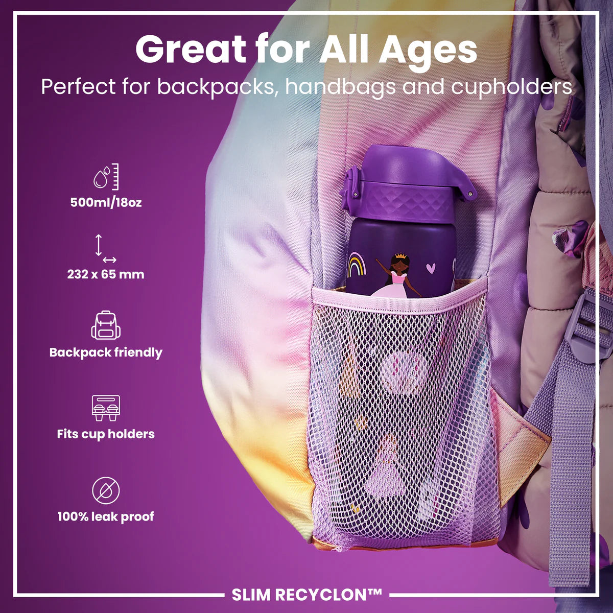 Ion8 Slim Water Bottle Princess