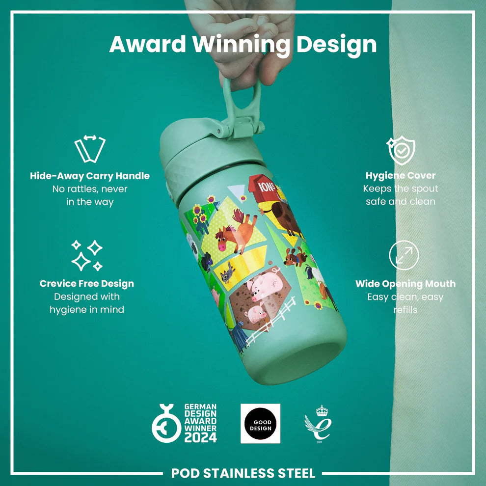 Ion8 Pod Stainless Steel Water Bottle Farming Animals