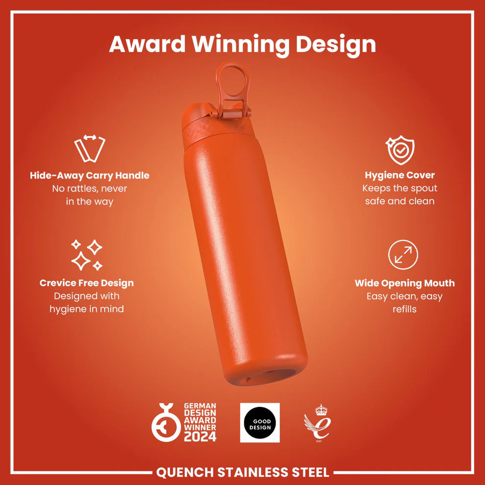 Ion8 Quench Stainless Steel Water Bottle Hearty Orange