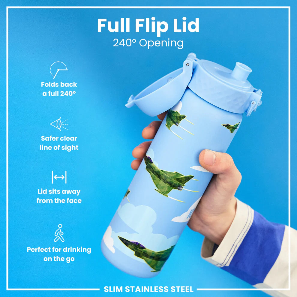 Ion8 Slim Stainless Steel Water Bottle Fighter Jets